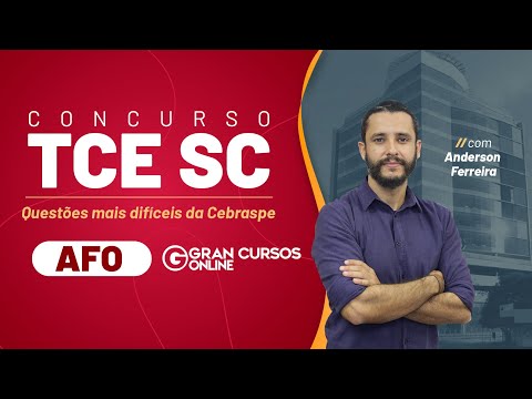 Concurso TCE SC: Questões mais difíceis do Cebraspe  | AFO: Prof. Anderson Ferreira