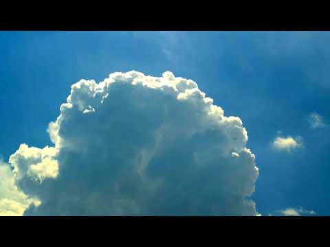 4k Floating CLOUDS Relaxing Nature. Fly in the sky Calming peaceful Blue sky.