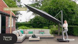Madison zweefparasol Monaco flex III – 300×300 cm