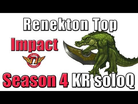 SKT T1 Impact - Renekton vs Jax TOP Season 4 soloq (runes&mast.)