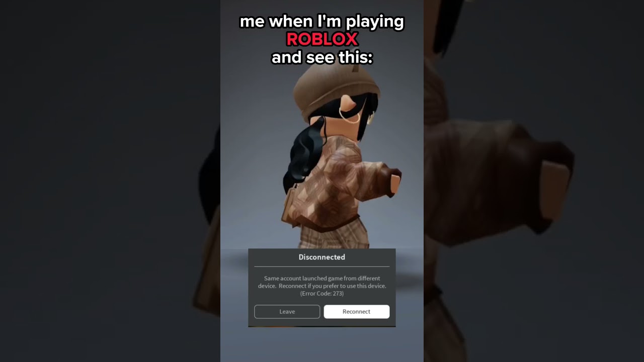 Same account launched from different device. reconnect if you prefer to use this device. #roblox