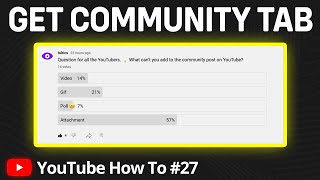 How To Get Community Tab On YouTube | Unlock Community Tab