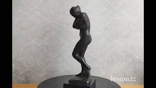 Elegantní bronzová socha Eva – Auguste Rodin, signovaná