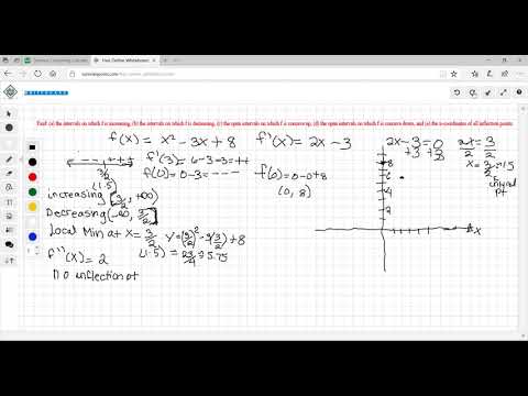 Analysis of functions ex 1: increase, decrease, concavity, inflection point, crtical point, max,min