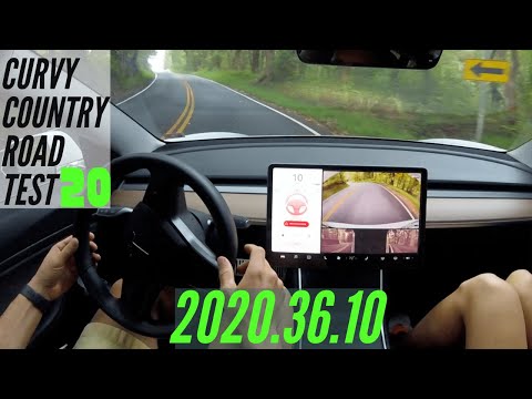 Tesla Autopilot | 2020.36.10 | Curvy Country Road Test 20 | Autopilot Steering Limits | Model 3