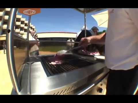 video 1, Gril à gaz professionnel avec hotte inox