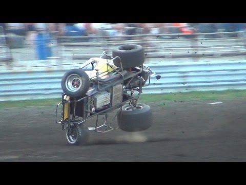 Justin Owen Crash 6-27-14 (Gas City Speedway)