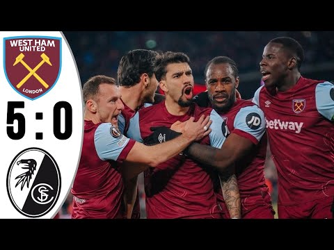 West Ham vs SC Freiburg 5-0 Highlights Goals | UEFA Europa League 23/24