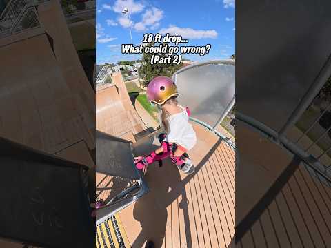 She came back and faced the 18ft roll-in 🤟#skateboarding #skatergirl  #resilience #commitment