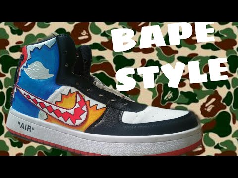OFF WHITE AIR JORDAN :BAPE CUSTOM