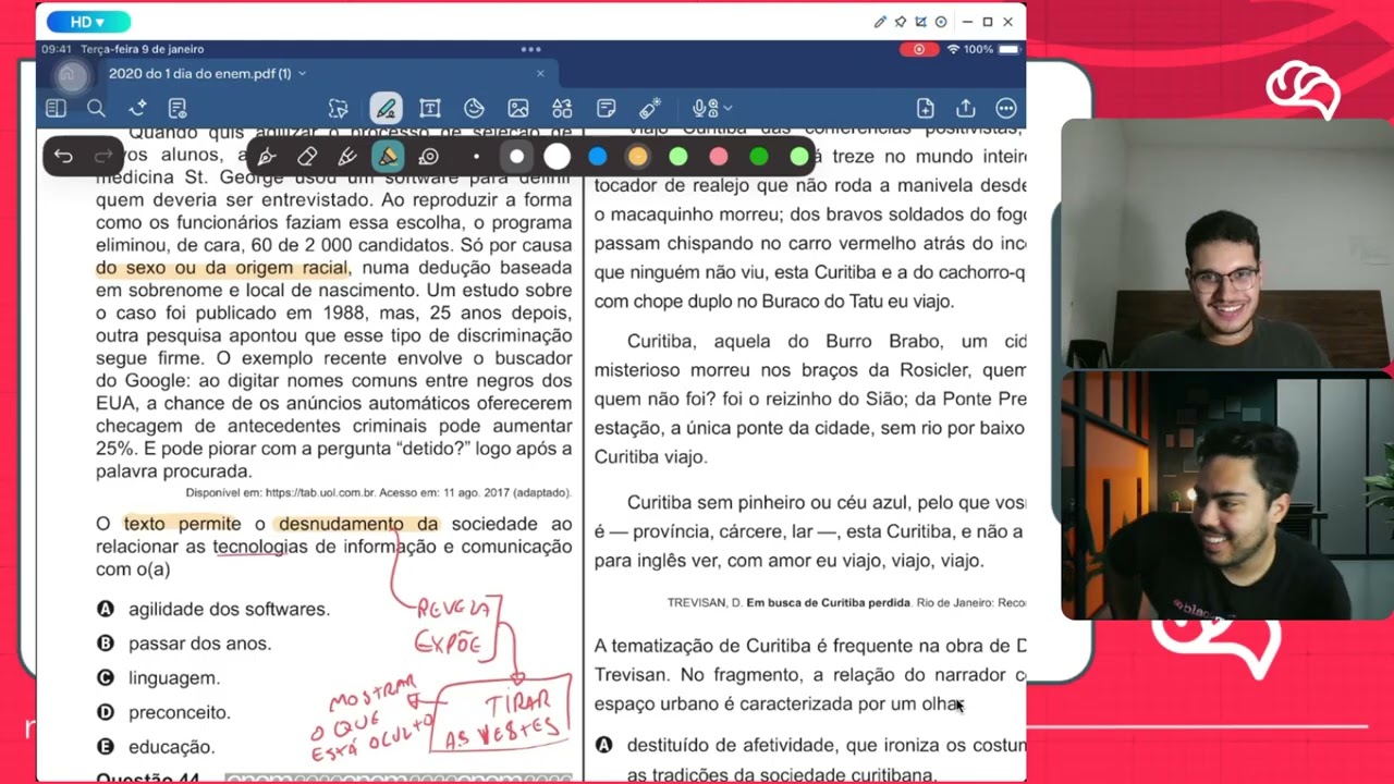 Resolução em Vídeo — Questão 43 ENEM 2020