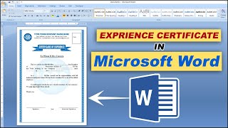Printable Experience Certificate in Ms Word Hindi Tutorial || Design Certificate in Word