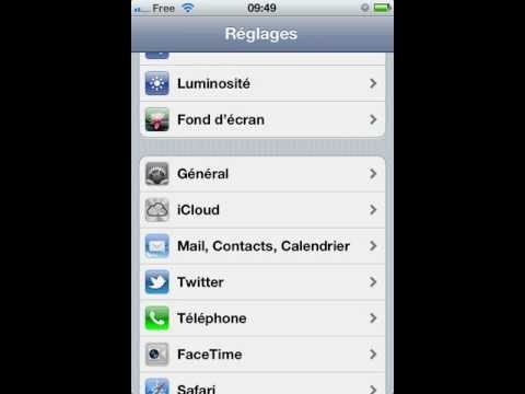 comment regler iphone pour free