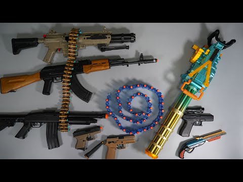 Gatling Nerf Toy Guns - Arisoft Glock26 - AK47 - Shot Gun - SIG M17 - Realistic Toy Guns collection