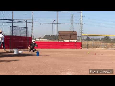 Catching one of my High School Pitcher Meika Lauppe 9-28-2020