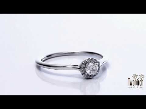 1 Ct. Round Solitaire with Halo - TwoBirch - TB-SL-0011-WG-BK