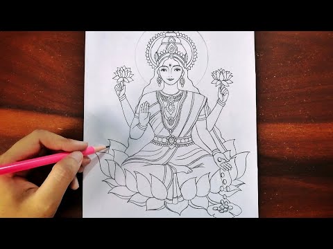 How to draw LAKSHMI MATA✨ Step by Step EASY Drawing | Diwali Drawing