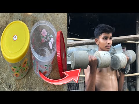 How to make homemade dumbbells at home/dilip fitness gym