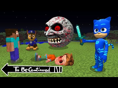 SCARY MOON found HEROBRINE AT 3:00 AM in MINECRAFT - Coffin Meme PAW Patrol and PJ Masks