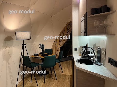 фото купольный модульный дом. 7 метров. каркас дерево 0