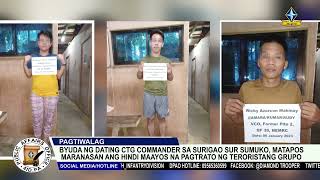 Byuda ng dating CTG Commander sa Surigao Sur sumuko