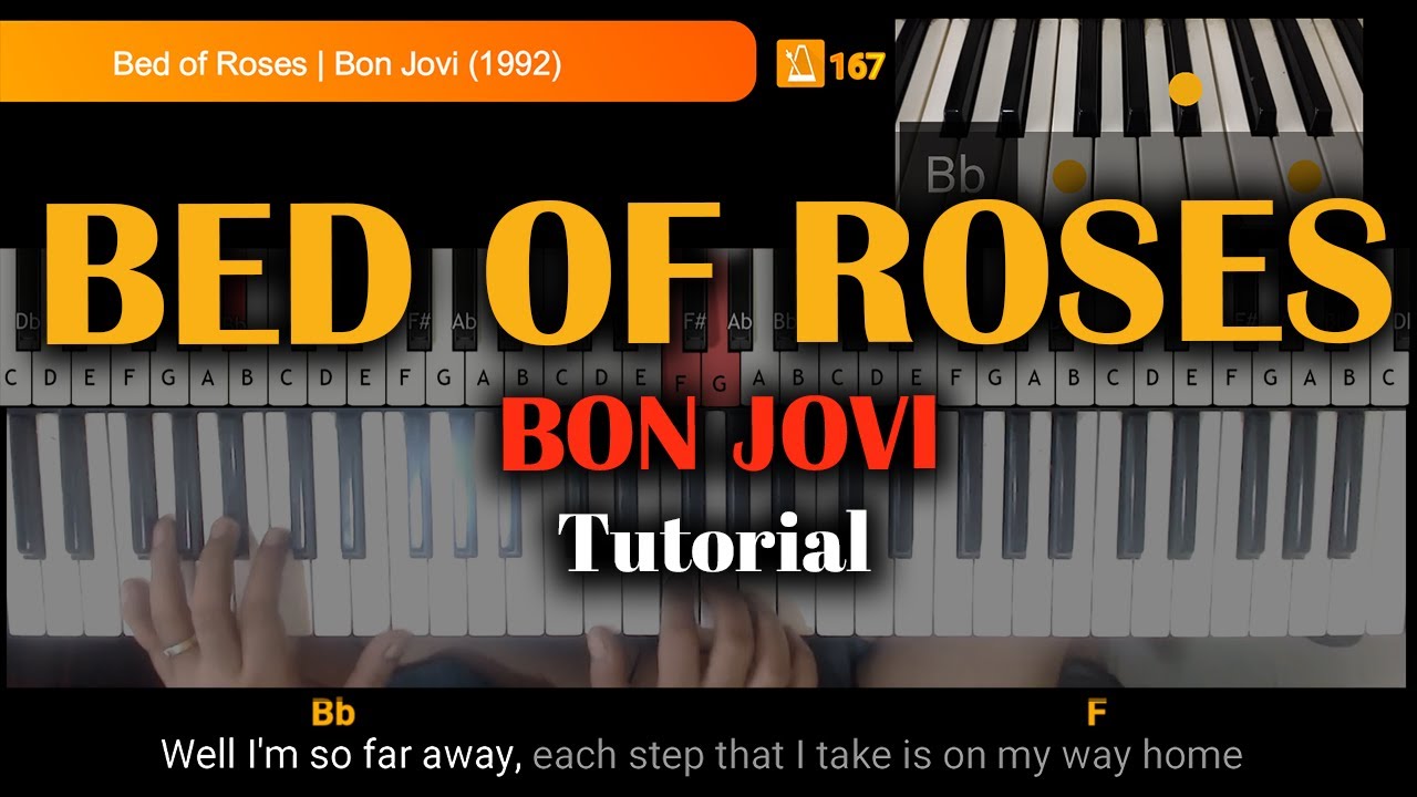 Bed of Roses | Bon Jovi | How to Play Piano/Keyboards with Lyrics and Chords Tutorial