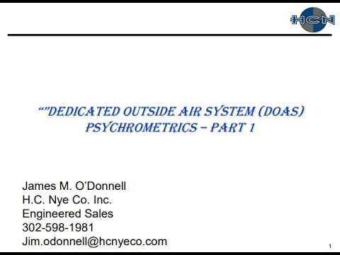 DOAS Psychrometrics Part 1 Webinar June 22nd, 2021