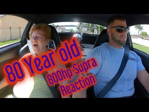 80 year old grandmothers reaction to 800HP Supra