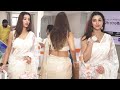 Nyra Banerjee Flaunts Her Hot Figure In White Stunning Saree Snapped At Saraswati Puja