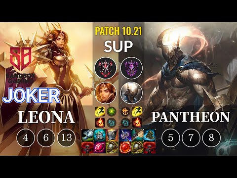SB joker Leona vs Pantheon Sup - KR Patch 10.21