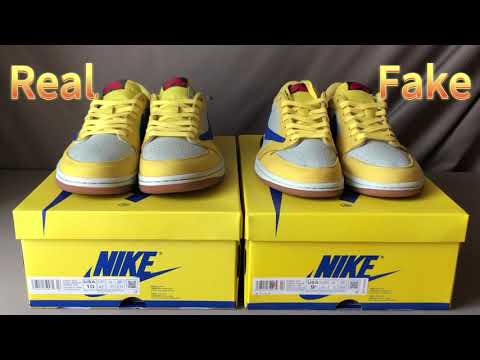 REAL VS FAKE Jordan 1 Retro Low OG SP Travis Scott Canary  DZ4137-700