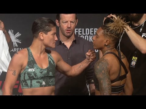 Priscila Cachoeira vs. Shana Dobson - Weigh-in Face-Off - (UFC Fight Night: Felder vs. Hooker)