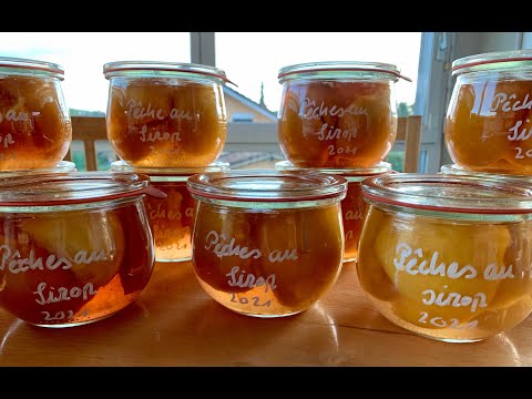Conserve de pêches au sirop