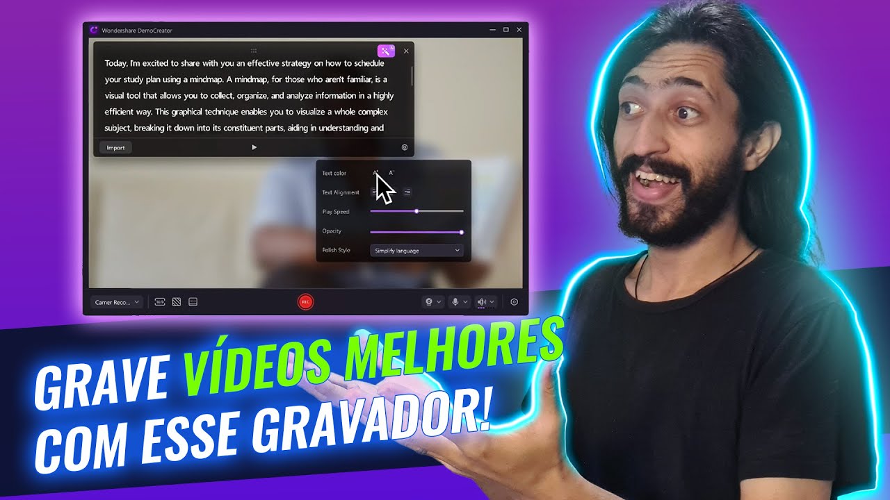 Esse gravador de telas tem Teleprompter integrado para facilitar a sua vida!