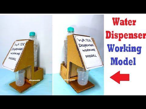 water dispenser working model science project using cardboard and plastic bottle diy DIY pandit