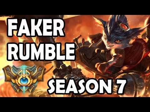 SKT T1 Faker RUMBLE vs MAOKAI - Rank #34 Challenger 786 LP Korea