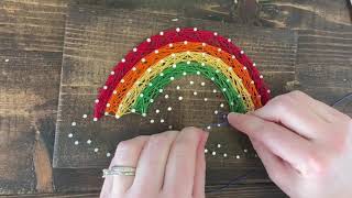 DIY Rainbow String Art Tutorial