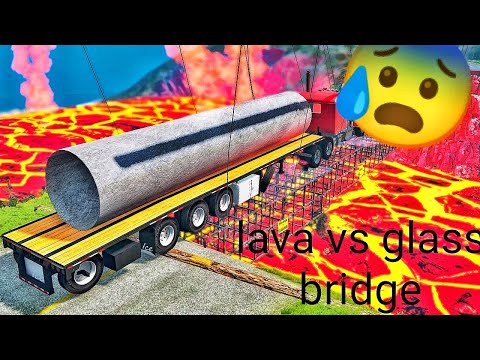 Сars vs🍎 Collapsing Glass Bridge vs😰 Lava River😱   || Beamng.drive.Mughal @BeamNG_Mughal