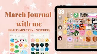 March Journal With Me | Free Templates + Stickers ✨ | GoodNotes 5 📖 