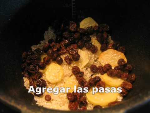 Arroz con pasas y garbanzos