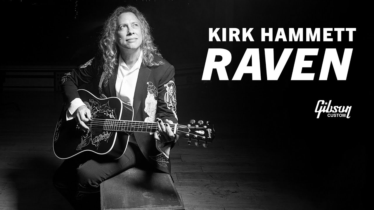 Introducing the Gibson Custom Kirk Hammett Raven acoustic guitar - YouTube