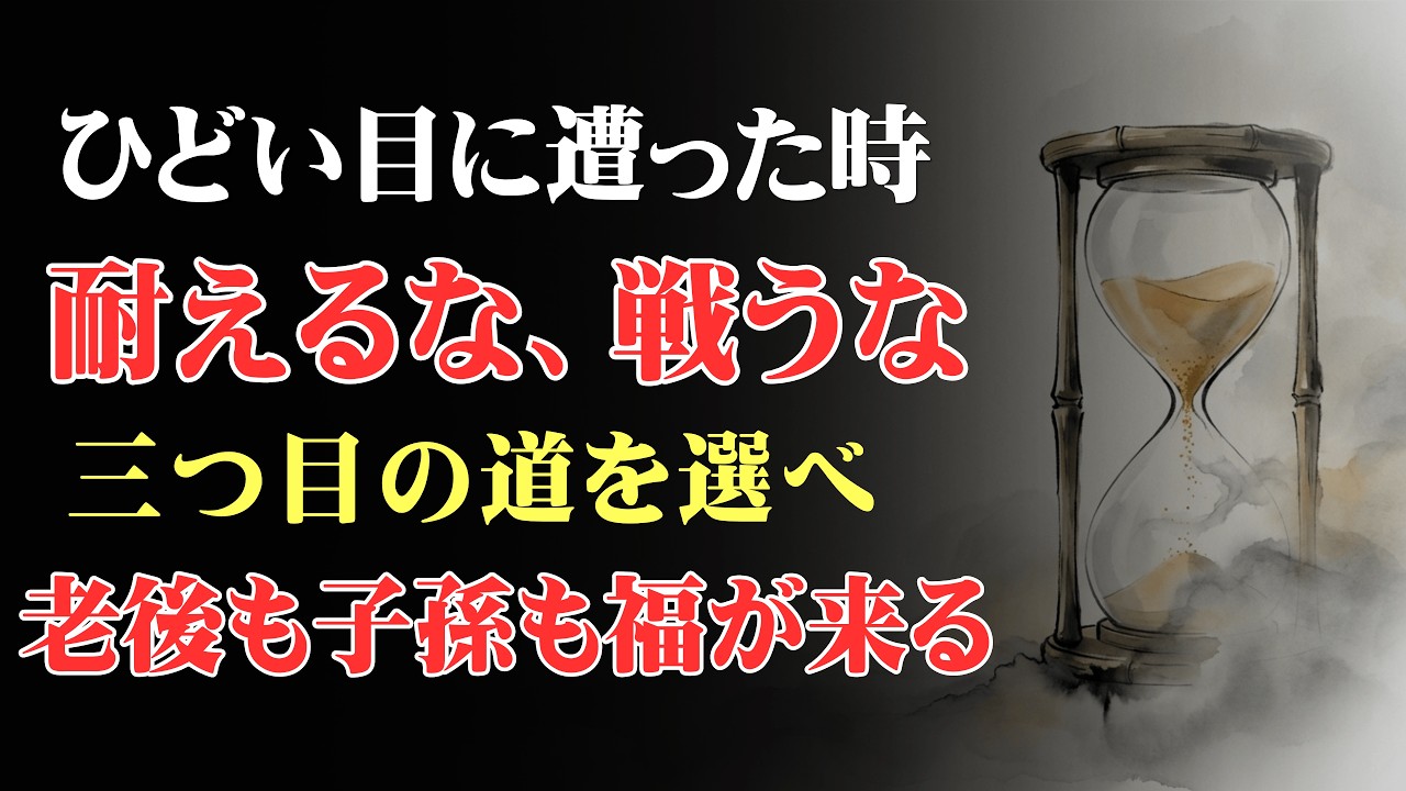 ひどい目に遭った時、耐えるな、戦うな。三つ目の道を選んだ人だけが、老後に子孫への福を受け取る│心の縁側