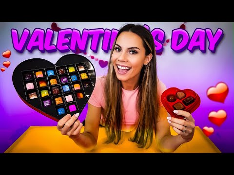$1 vs $100 VALENTINE CHOCOLATE BOXES *so nasty*