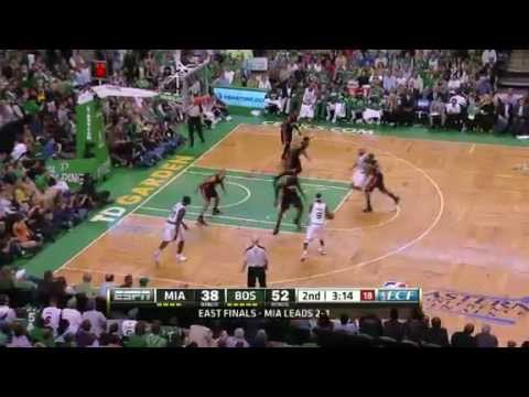 Rondo Amazing Bounce pass to Pierce vs Heat on Game 4 (2012 East Finals)