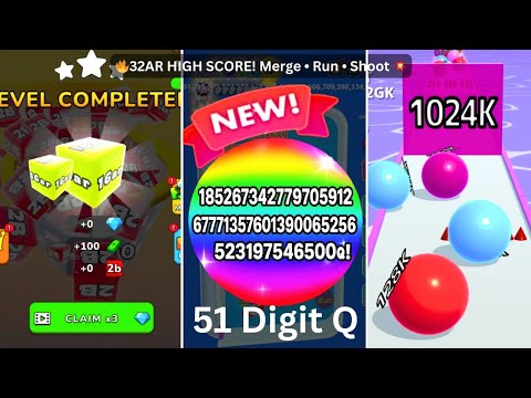 Ball Run 2048 Infinity Mode vs Jelly Run 2048 32AR vs Bounce Merge 3D | High Score Challenge