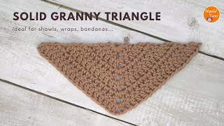 Crochet Solid Granny Triangle Motif | Easy Crochet Triangle Shawl/ Wrap/ Bandana for BEGINNERS