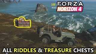 Forza Horizon 4 Fortune Island - All Riddles & Treasure Chest Locations (Solutions Guide)