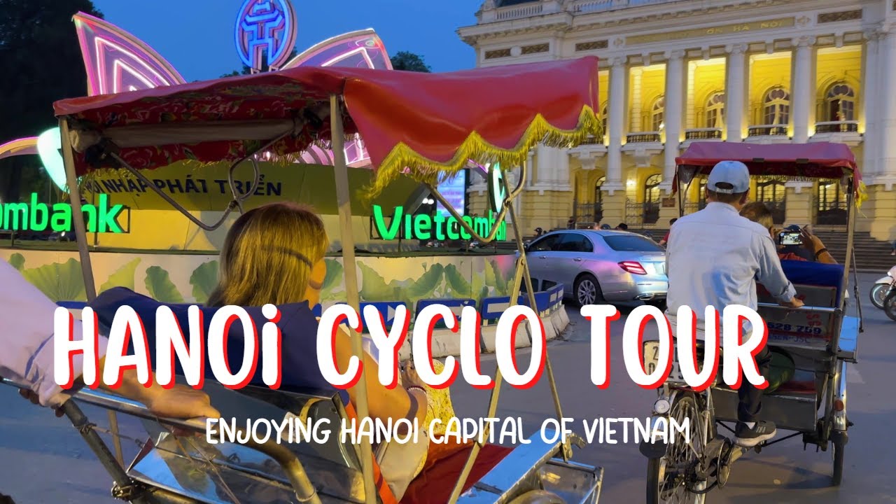 Experience the vibrant heart of Hanoi on a cyclo tour as a tourist.