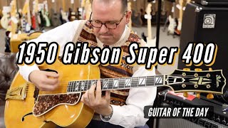 Video thumbnail for 1950 Gibson Super 400 Non Cutaway Archtop | Guitar of the Day - Jonathan Stout by Normans Rare Guitars