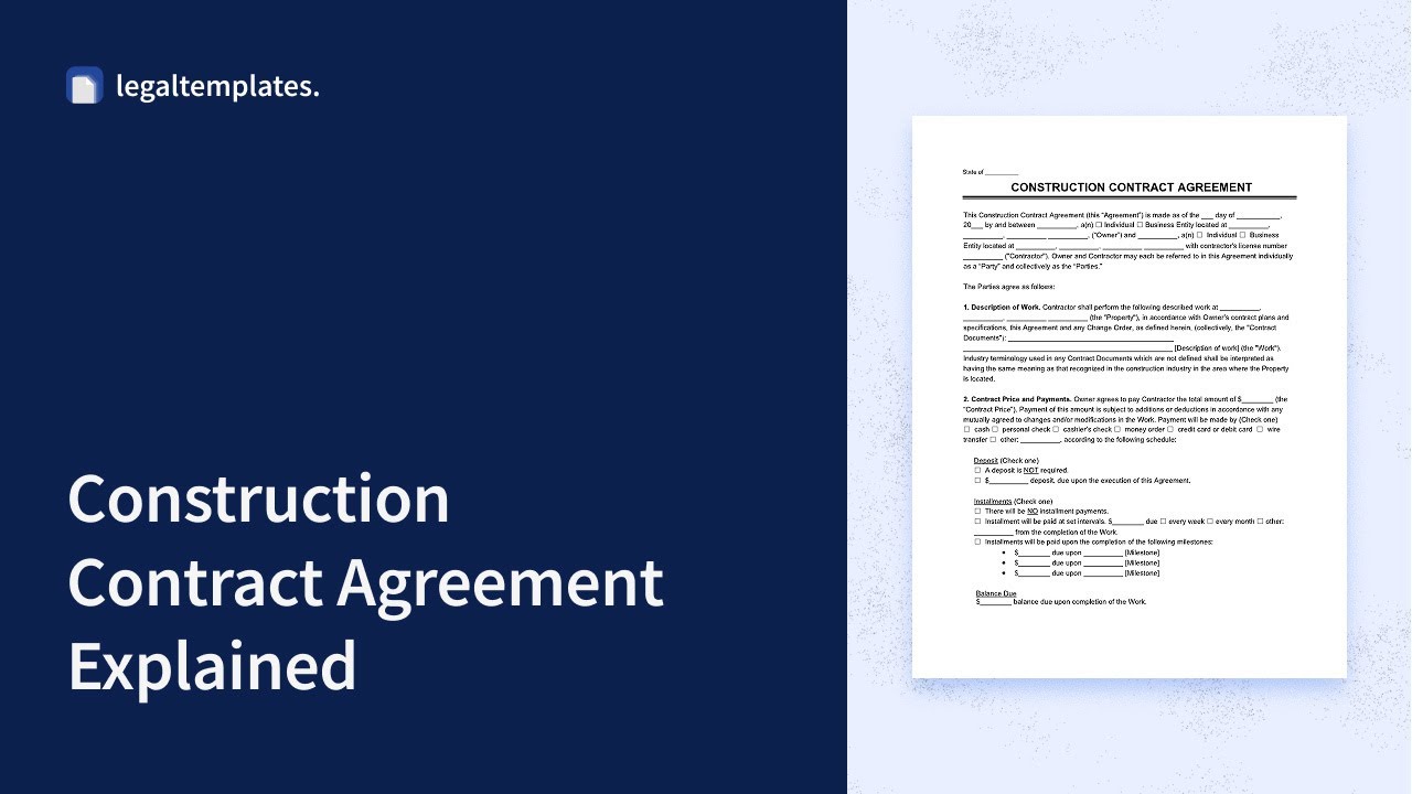 How to fill out a Construction Contract Agreement